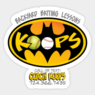 KOOPS BACKYARD BATTING LESSONS 2-SIDE BLACK Sticker